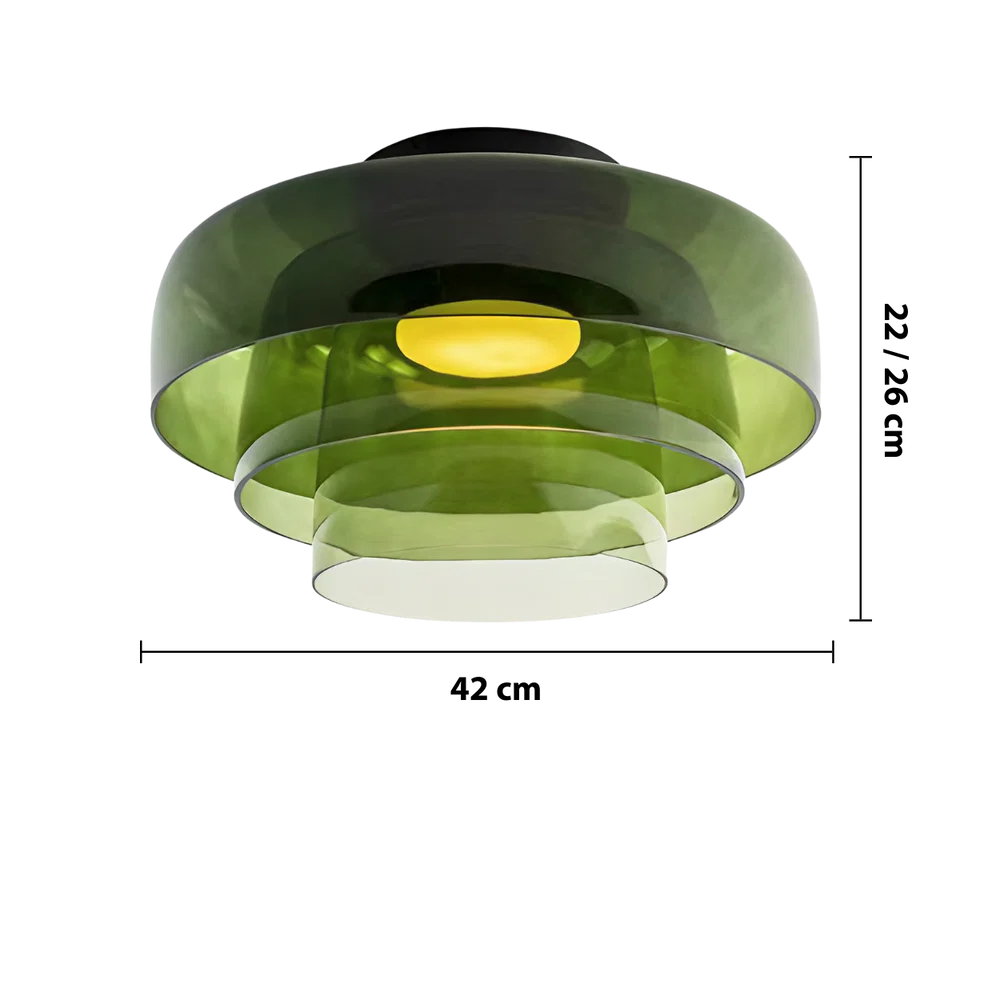 Moderne Bauhaus Pendelleuchte aus geschichtetem Glas