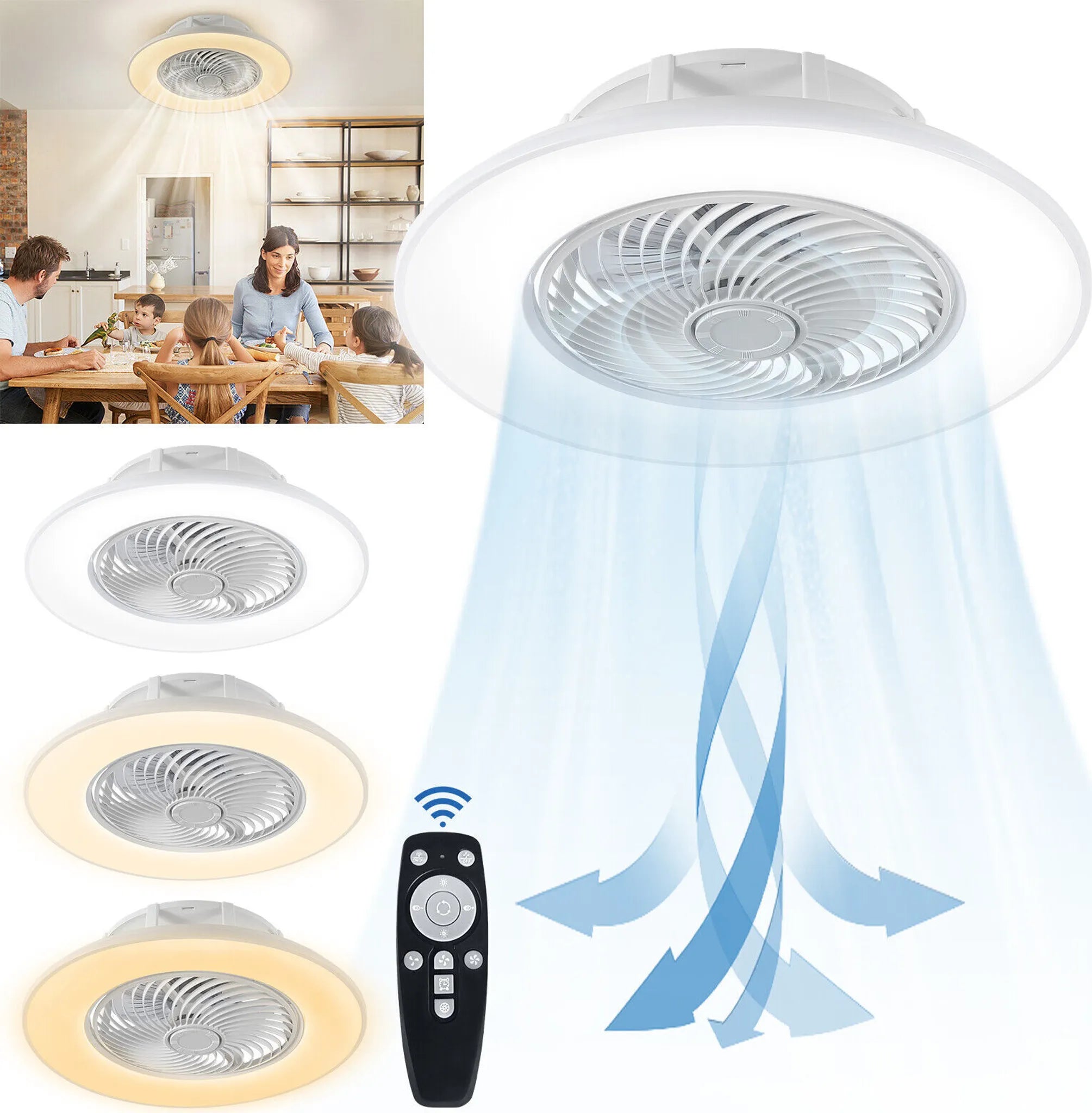 Moderne dimmbare LED-Deckenventilatorleuchte