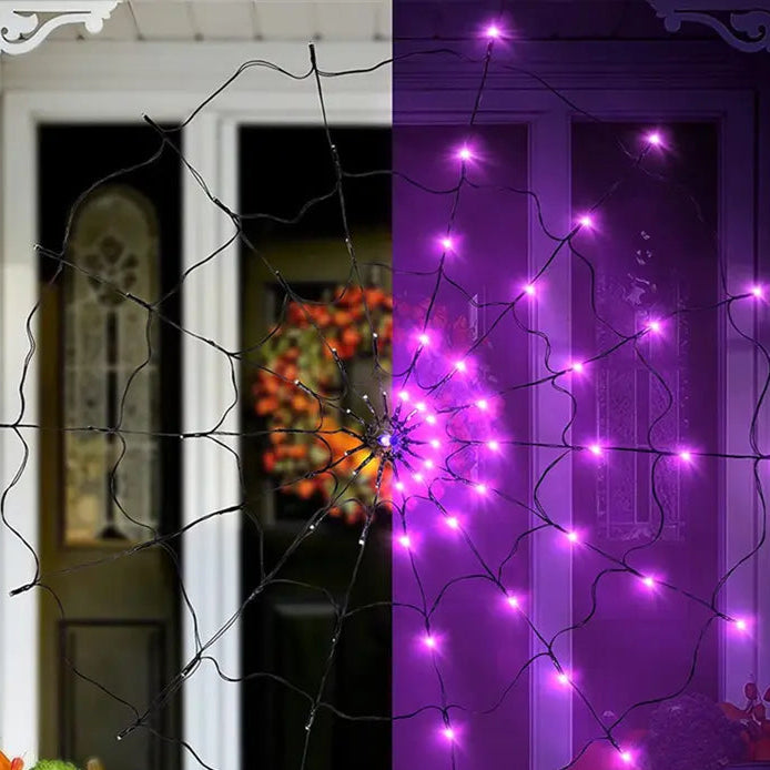 Halloween Spinnennetz Lichterkette