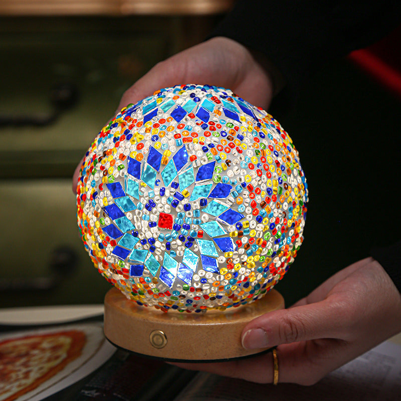 Elegant dimmable mosaic table lamp