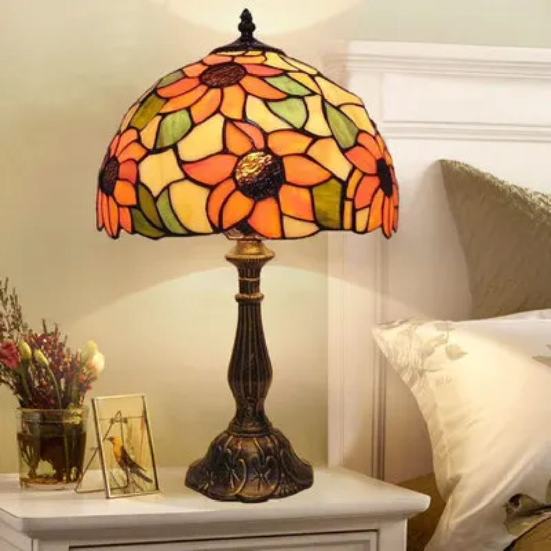 Kabellose Tischlampe im Tiffany-Stil