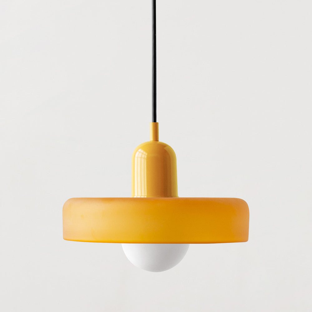 Bunter Bauhaus Glas-Pendelleuchte
