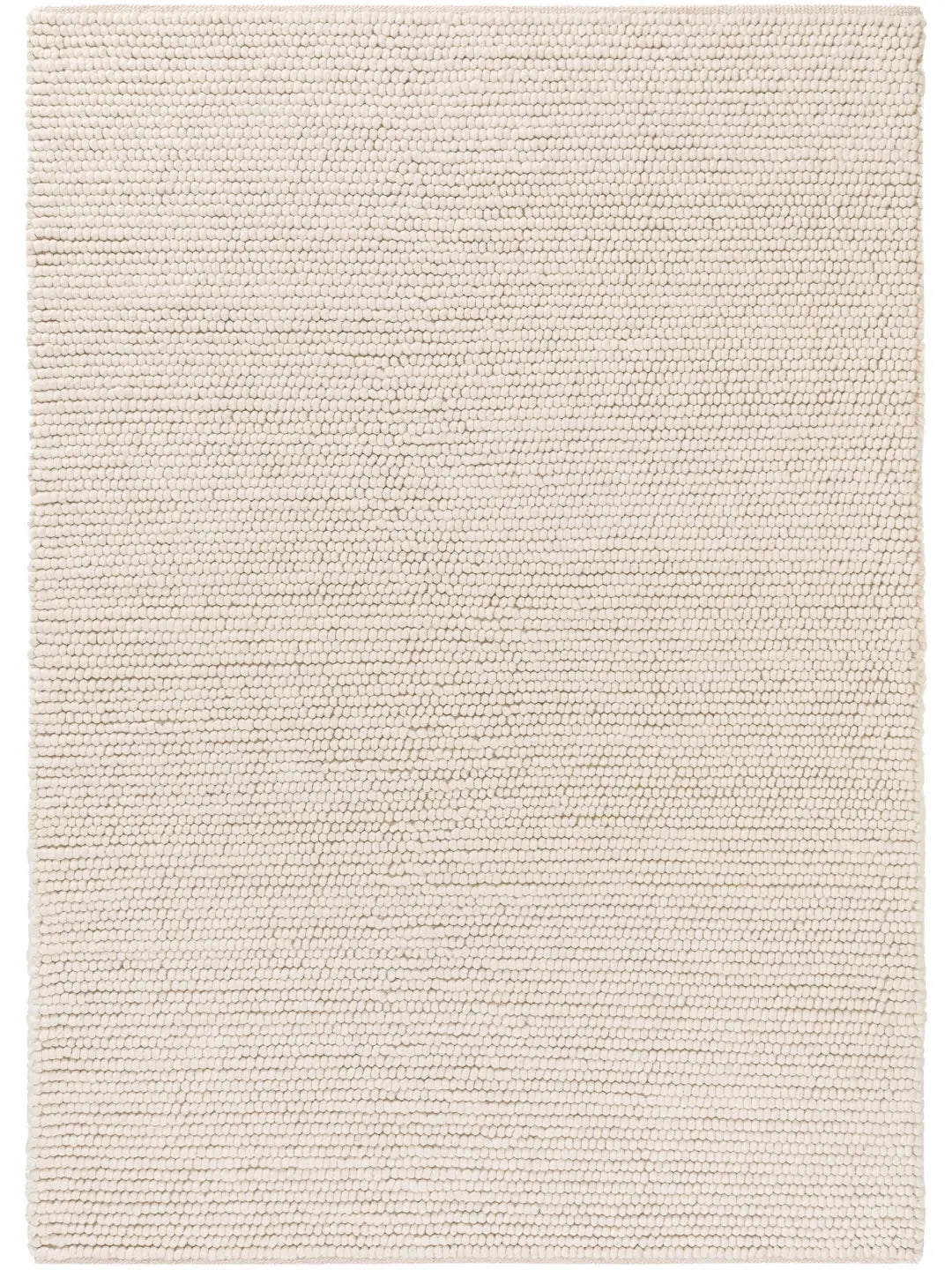 Flauschiger Teppich Wohnzimmer 200x300 aus Wolle in Beige, moderner Hochflorteppich für stilvolle Wohnräume