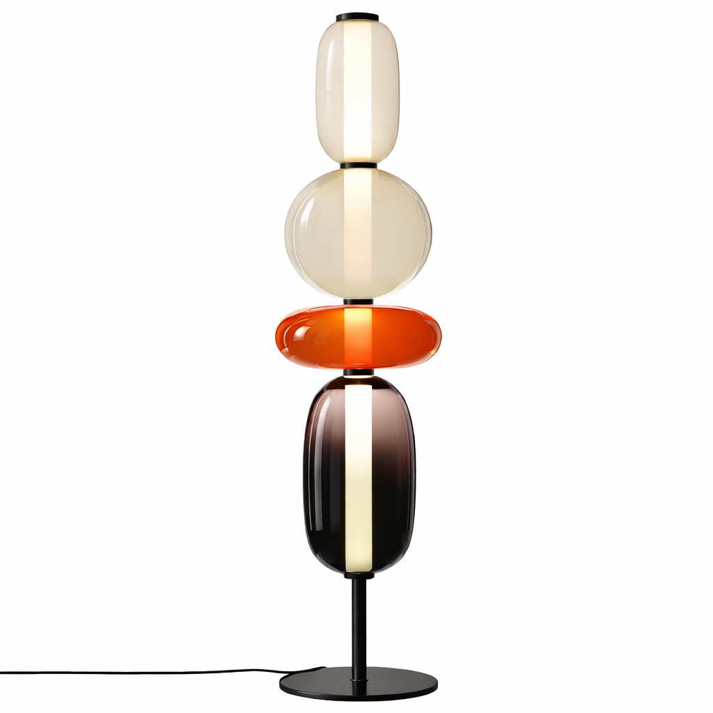 Designer-Stehlampe mit Farbdetails