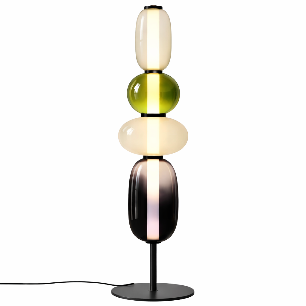 Designer-Stehlampe mit Farbdetails