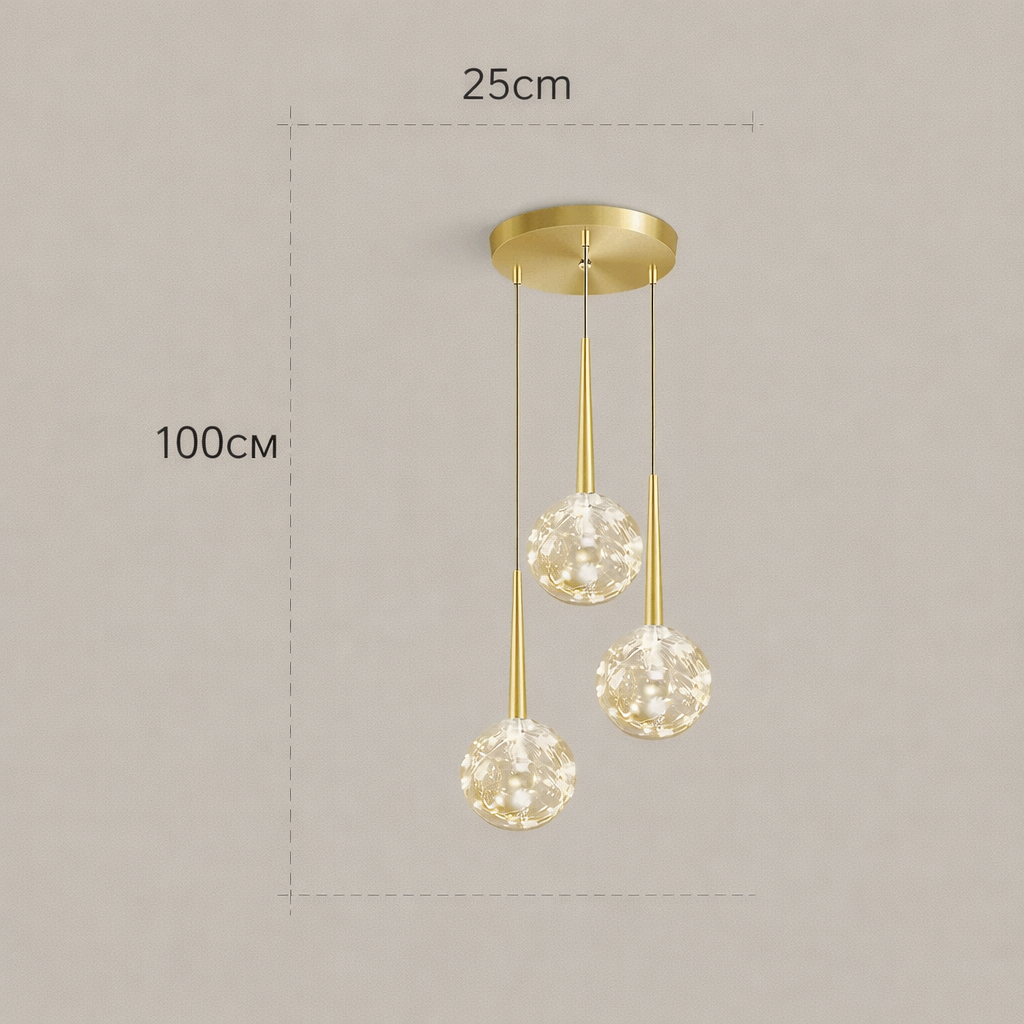 Aster Maison | Schwarz Gold Glas Pendelleuchte