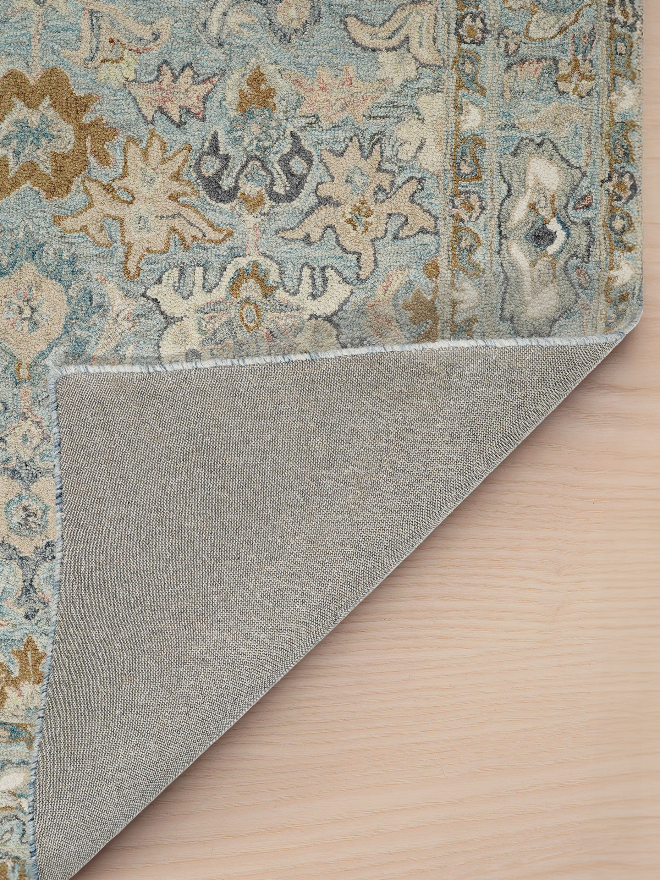 Wollteppich Blau 160x230 200x300 moderner hochwertiger Wohnteppich Wohnzimmer