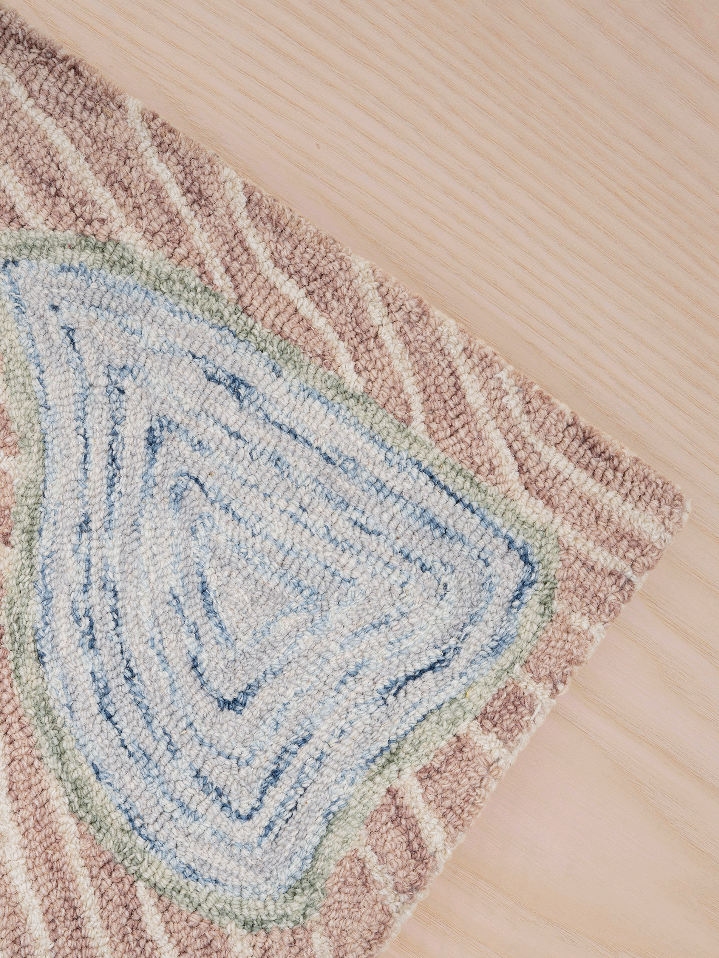 Wollteppich 160x230 200x300 in Blau Grün für Wohnzimmer Schlafzimmer