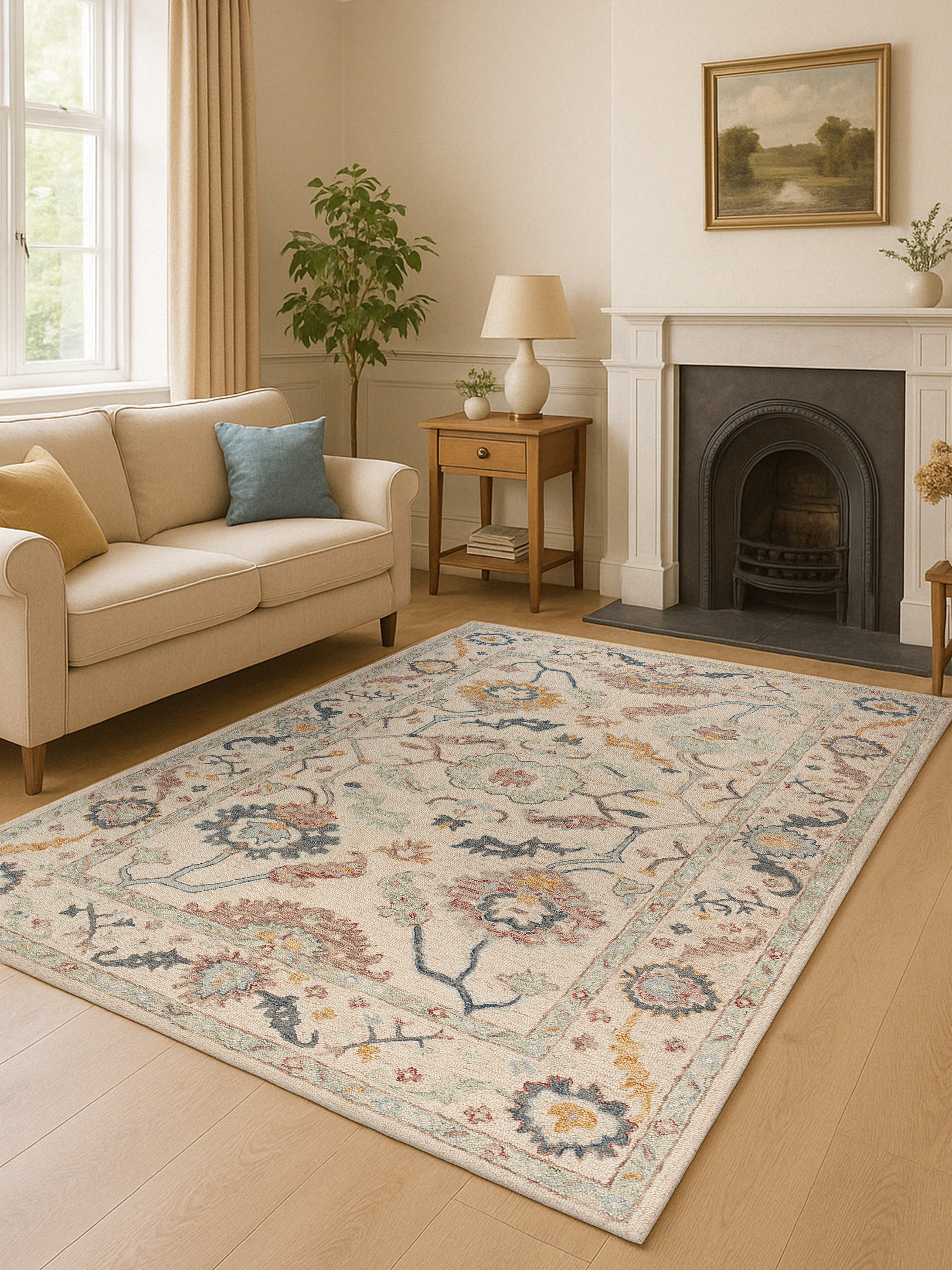 Wollteppich 160x230 200x290 aus Wolle für Wohnzimmer als Wohnteppich