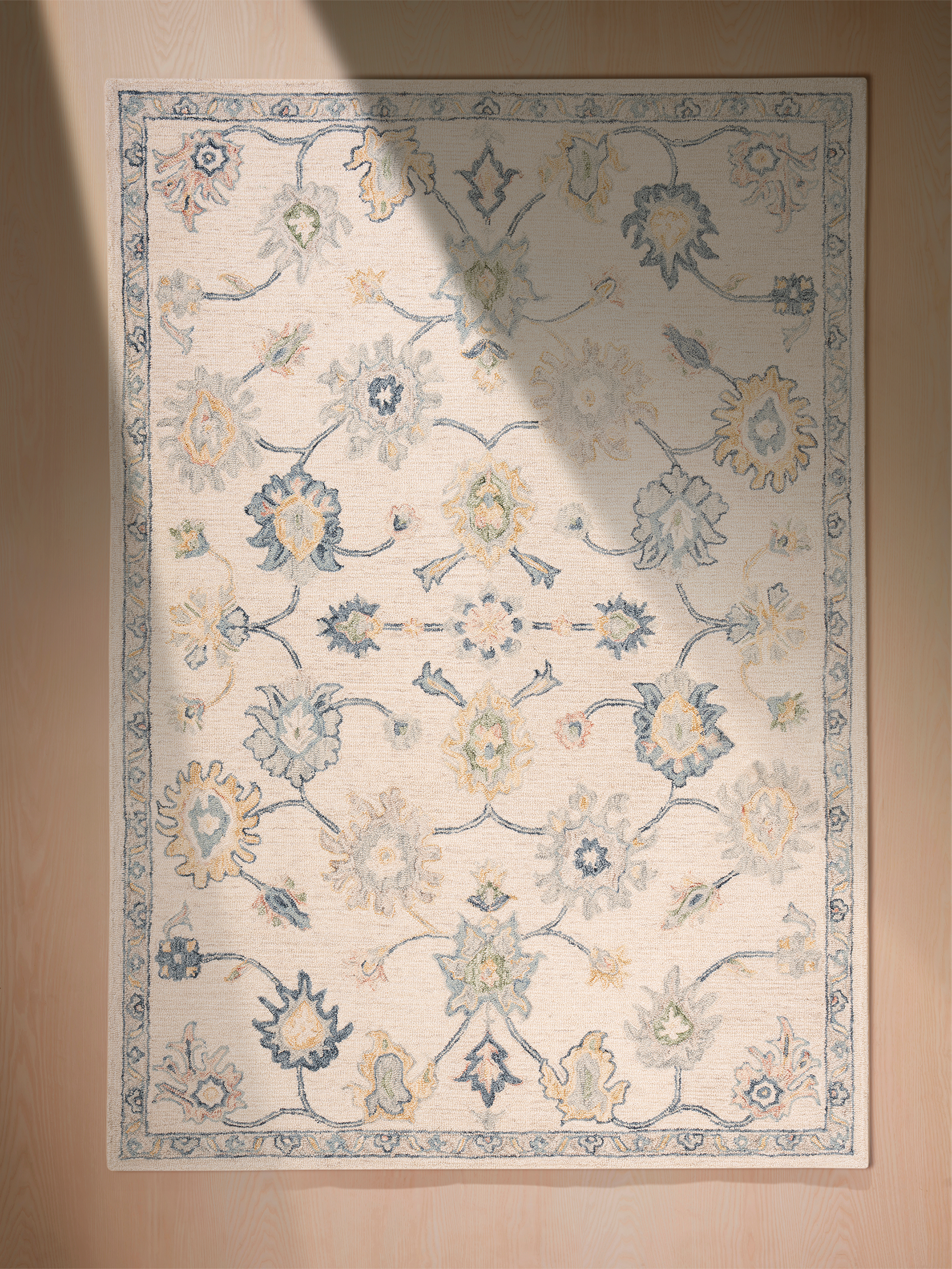 Blauer Wollteppich 160x230 200x300 für Wohnzimmer und Schlafzimmer