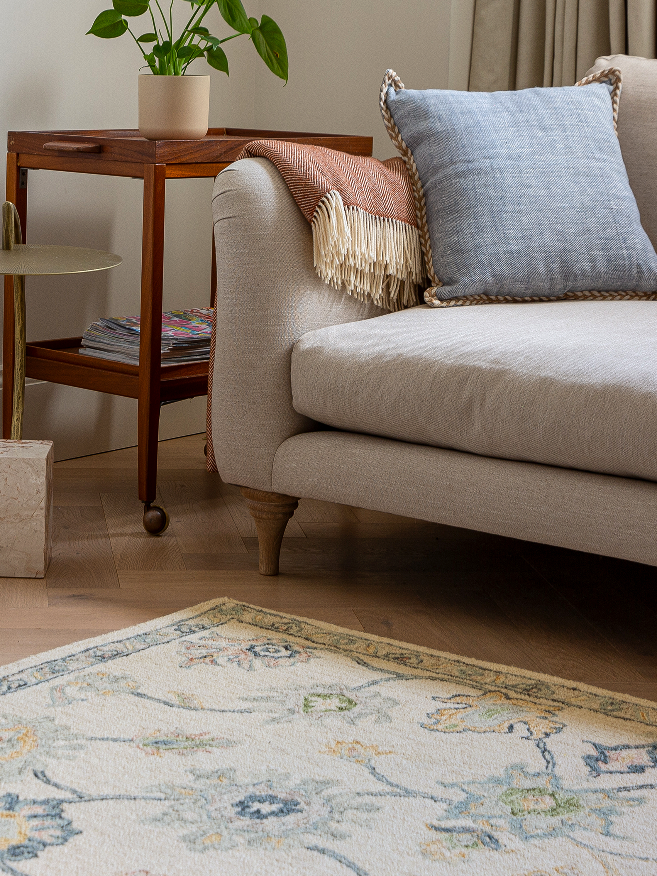 Blauer Wollteppich 160x230 200x300 für Wohnzimmer und Schlafzimmer