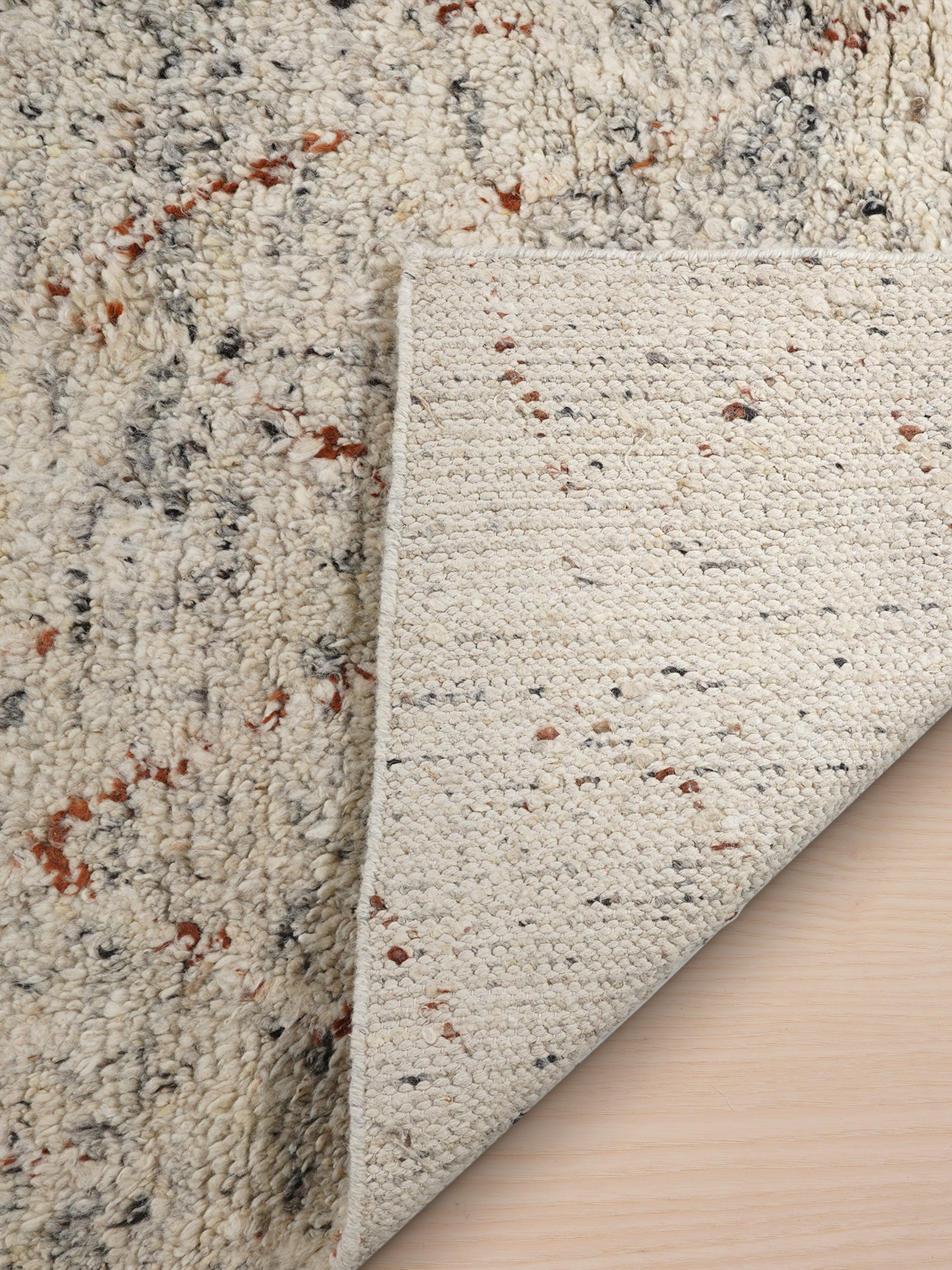 Teppich Wohnzimmer 200x300 in Grau aus Wolle Baumwolle mit moderner flacher Struktur für stilvolle Wohnräume