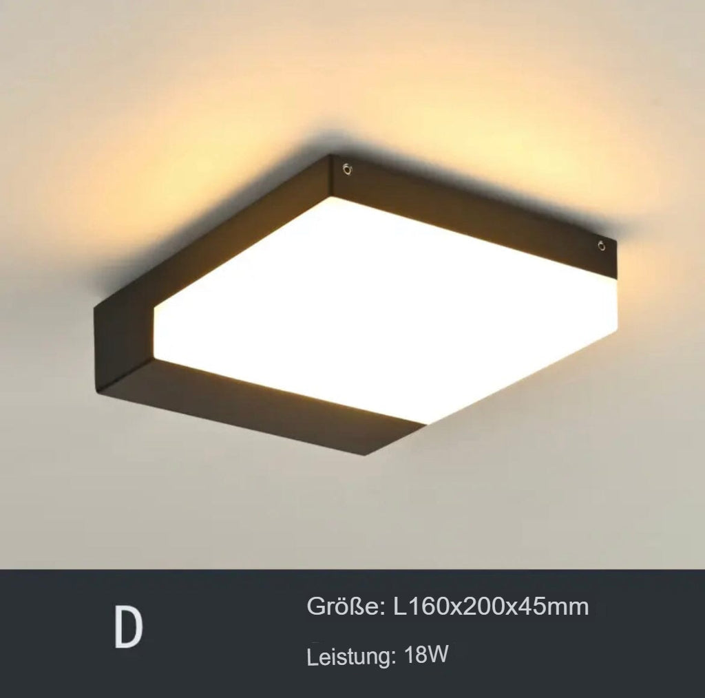 Modern ceiling light for outdoor areas