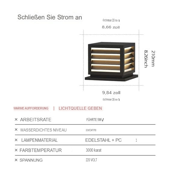 Wasserdichte Hof-Wandleuchte LED