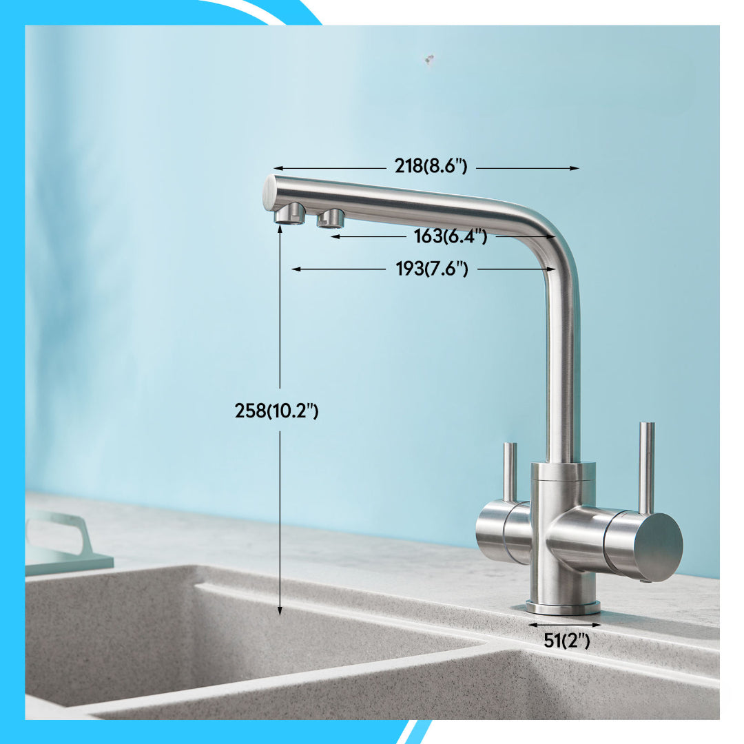Aquerva Moderne Dreiwege-Küchenarmatur aus Edelstahl 304