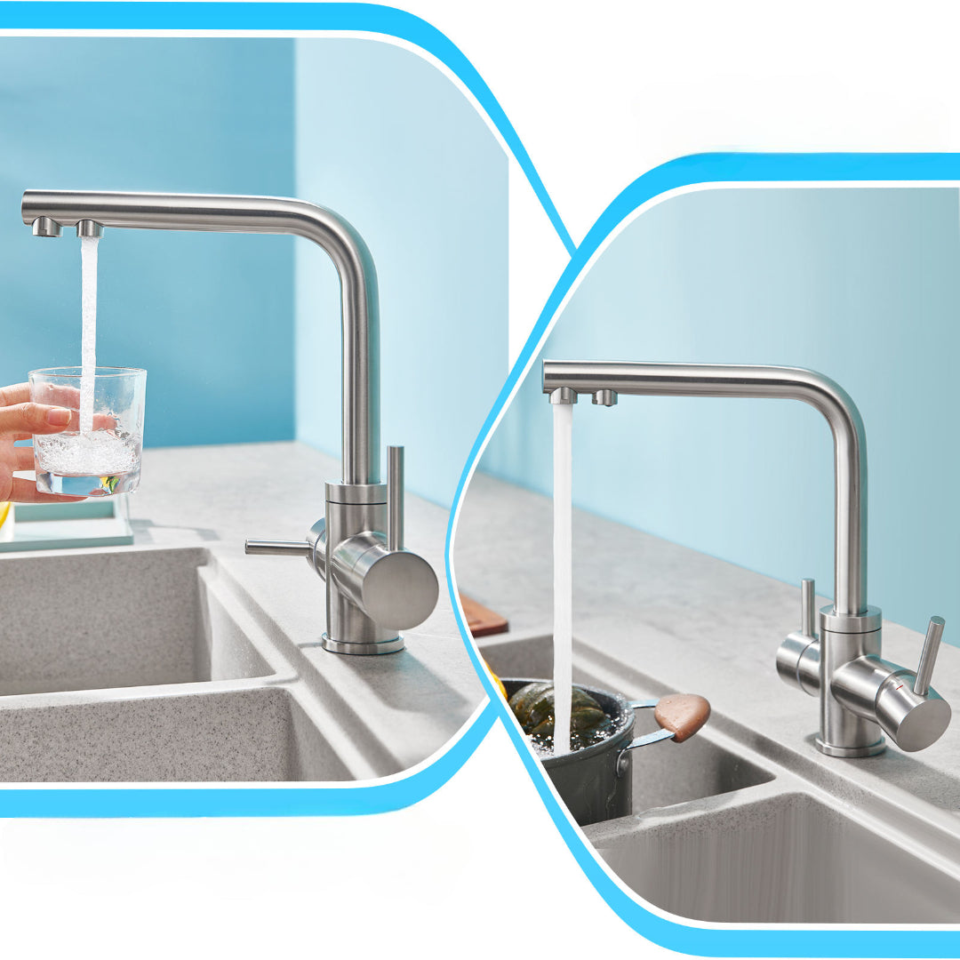 Aquerva Moderne Dreiwege-Küchenarmatur aus Edelstahl 304