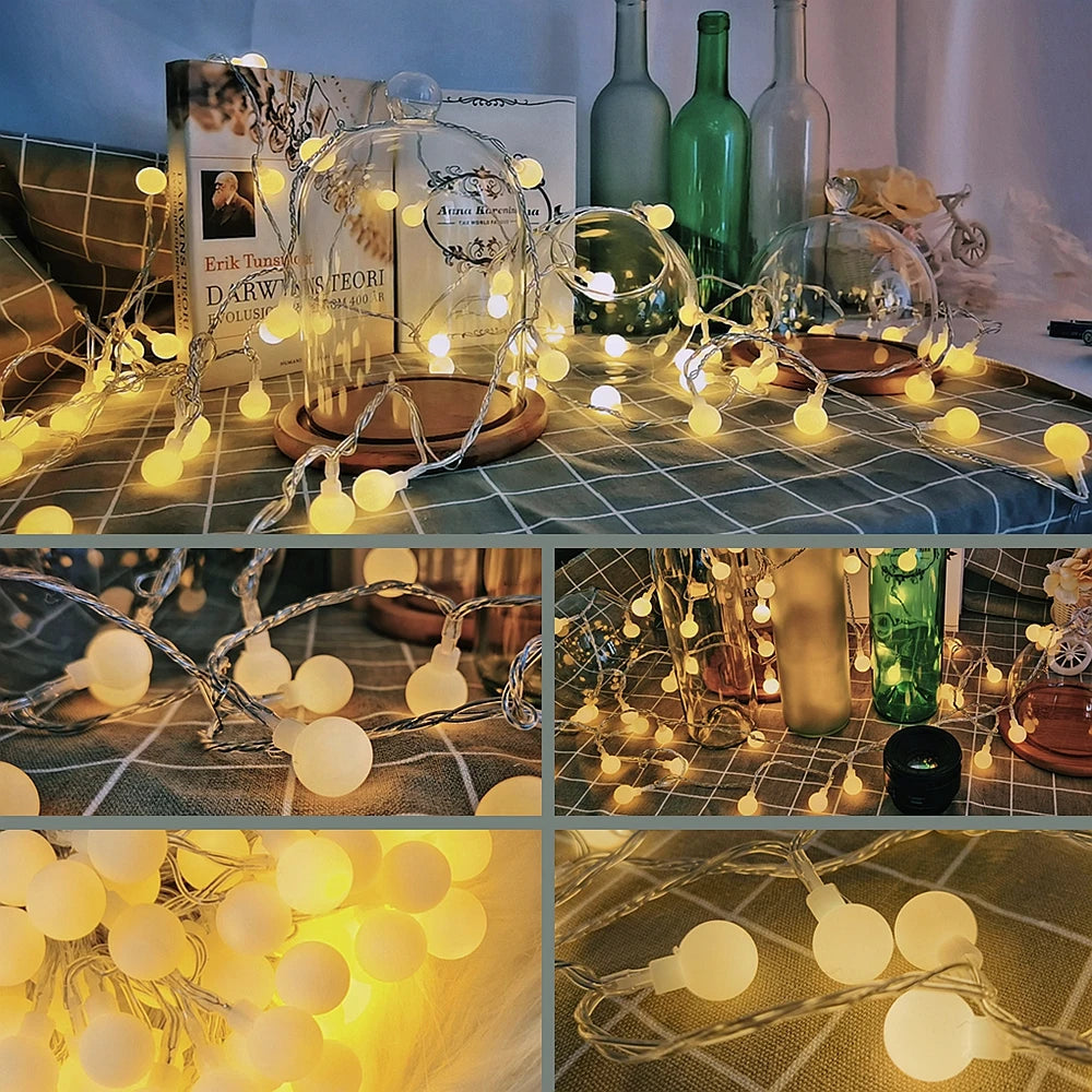 LED Kugel-Lichterkette 13m für Weihnachten