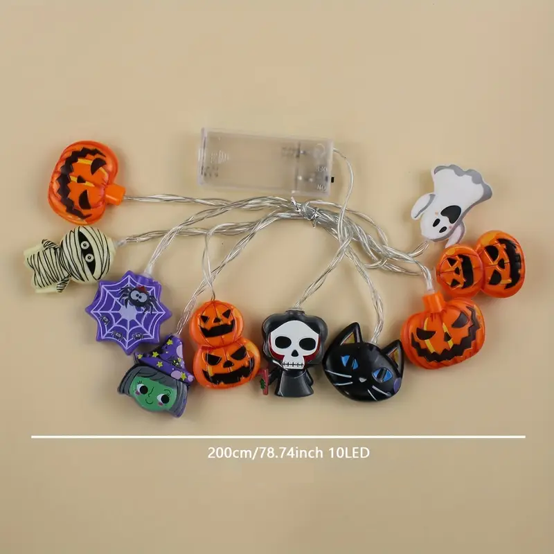 Halloween Kürbis Spinnen Lichterkette