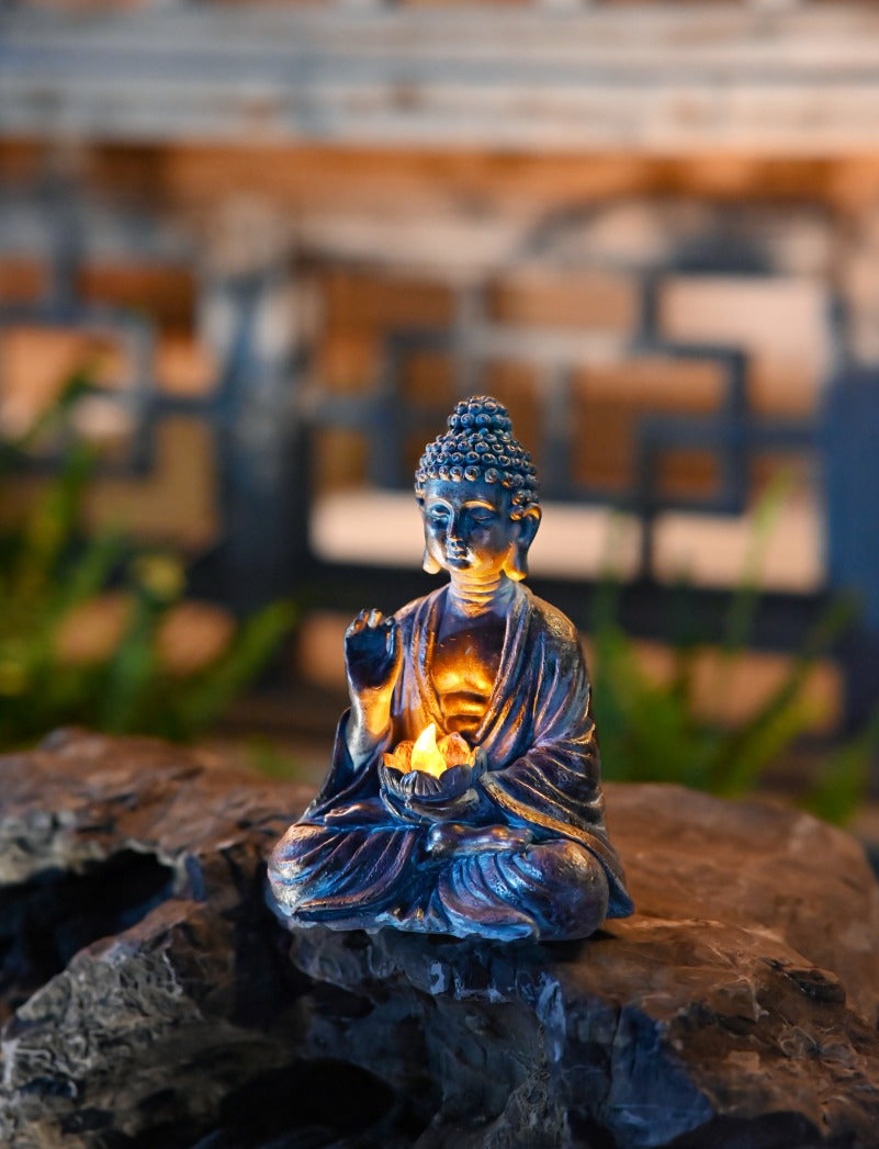 Solar Buddha Gartenfigur
