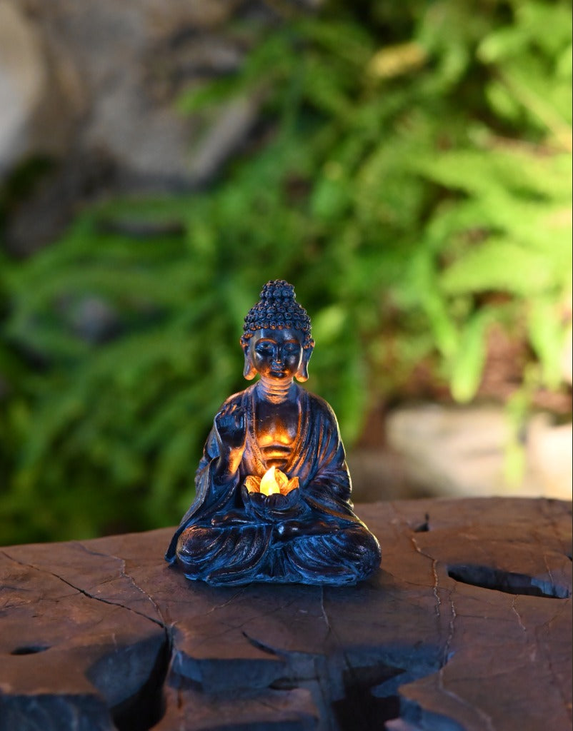 Solar Buddha Gartenfigur