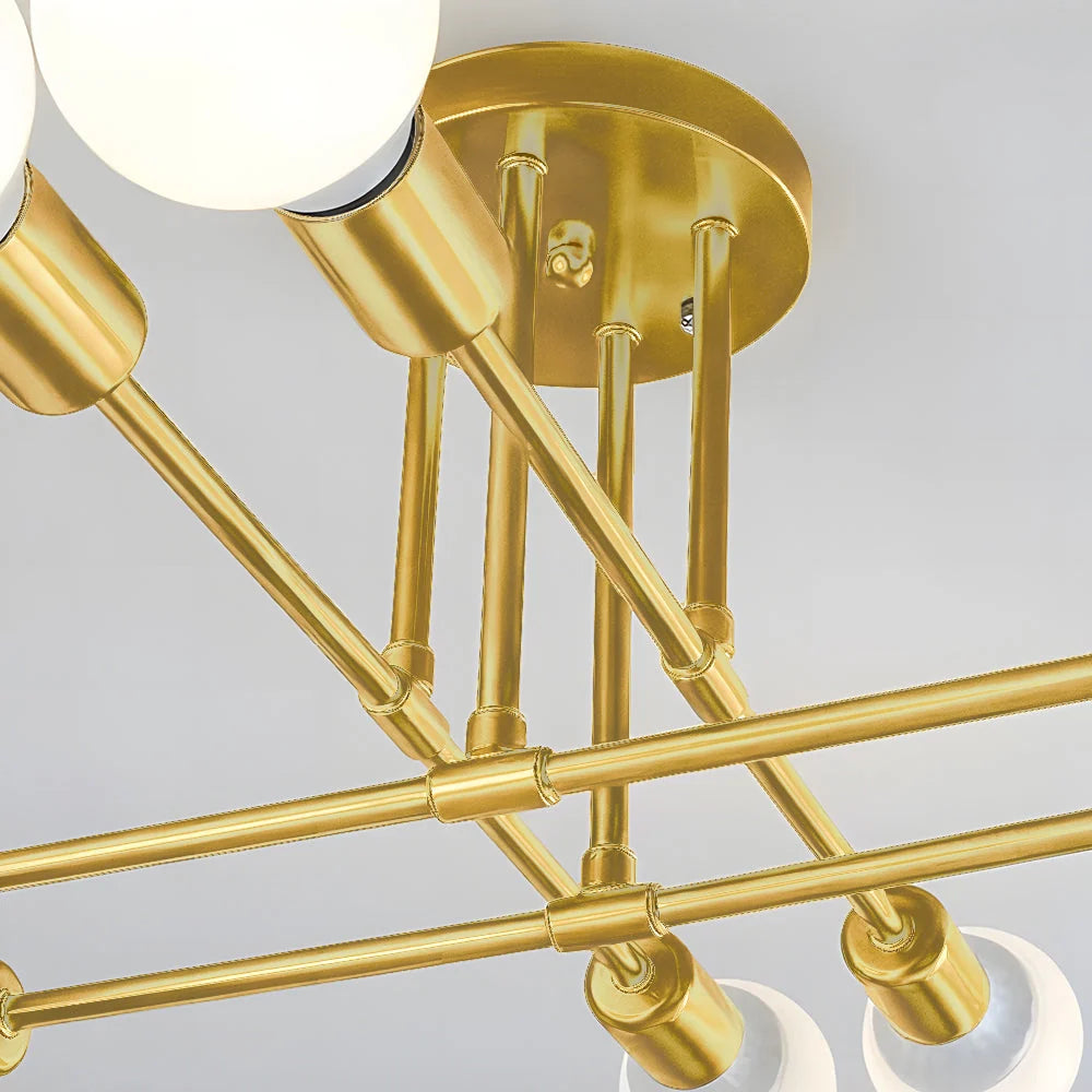 Astrova Mid-Century Sputnik Messing Deckenleuchte für Wohnzimmer