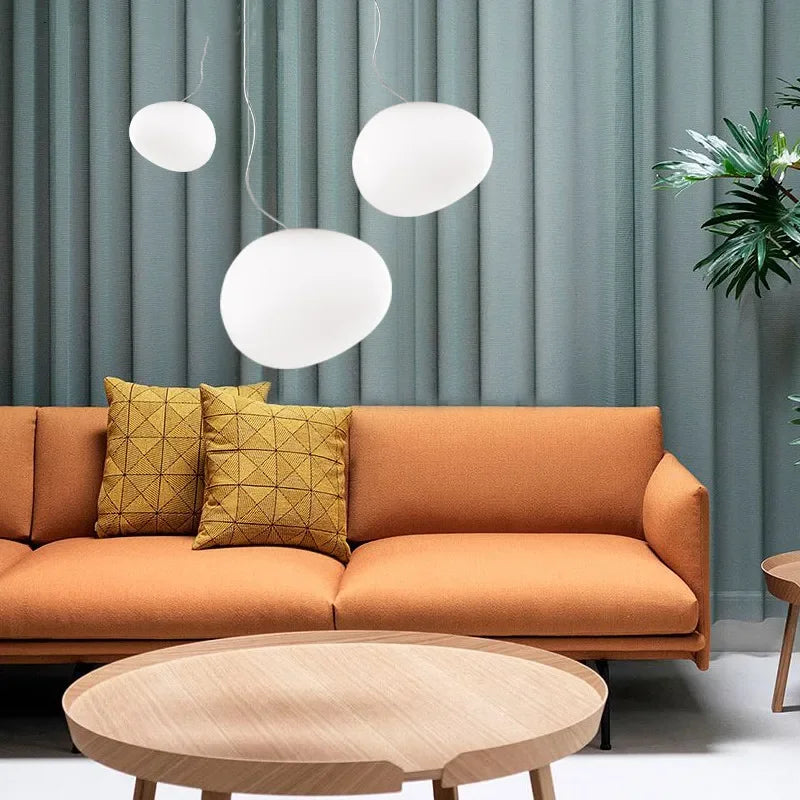 Round glass pendant light