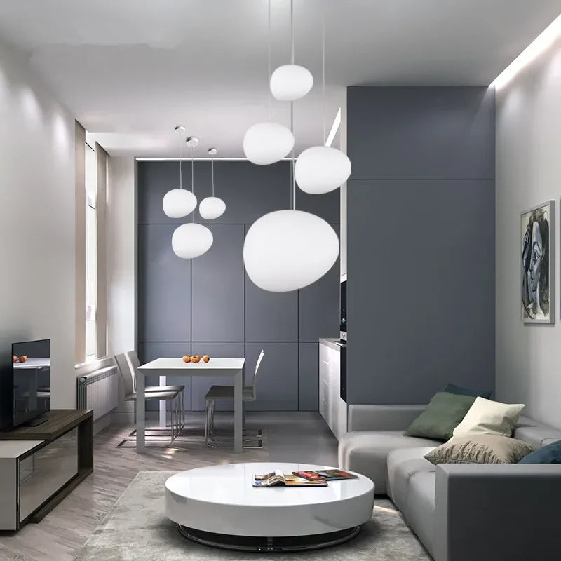Round glass pendant light