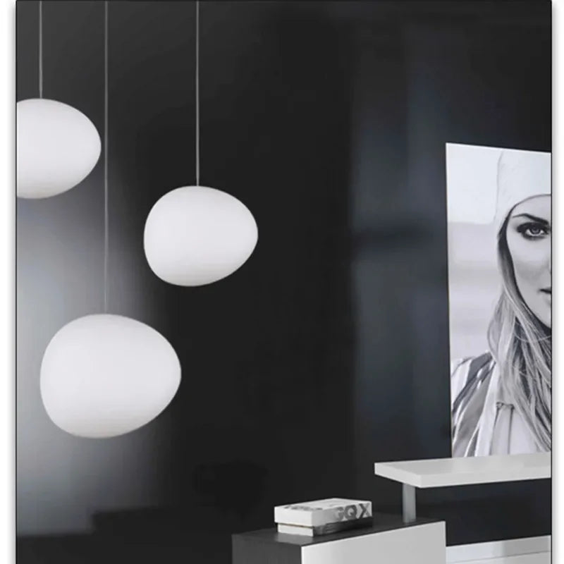 Round glass pendant light