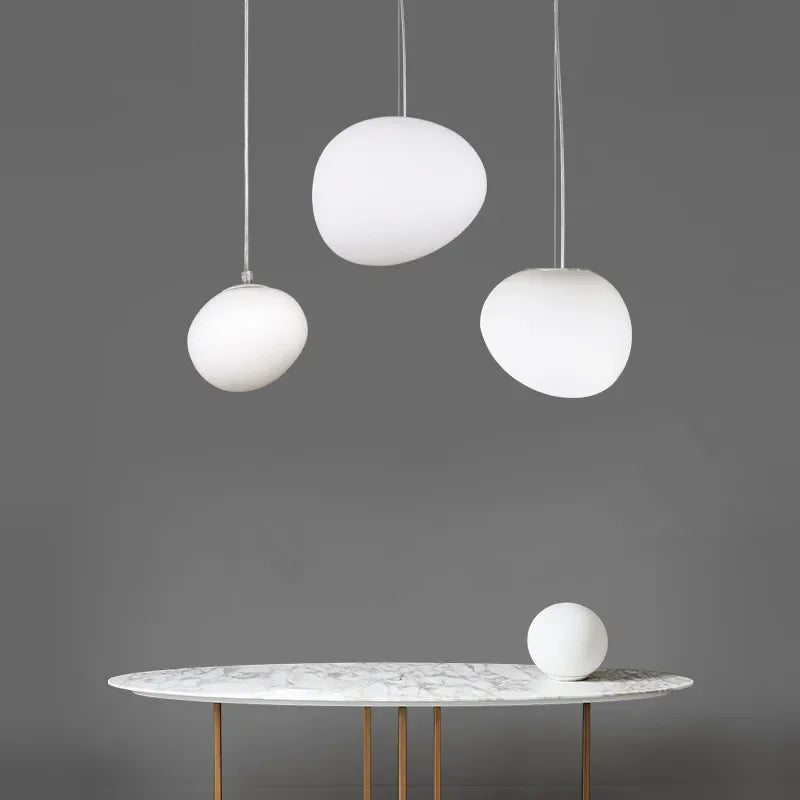 Round glass pendant light