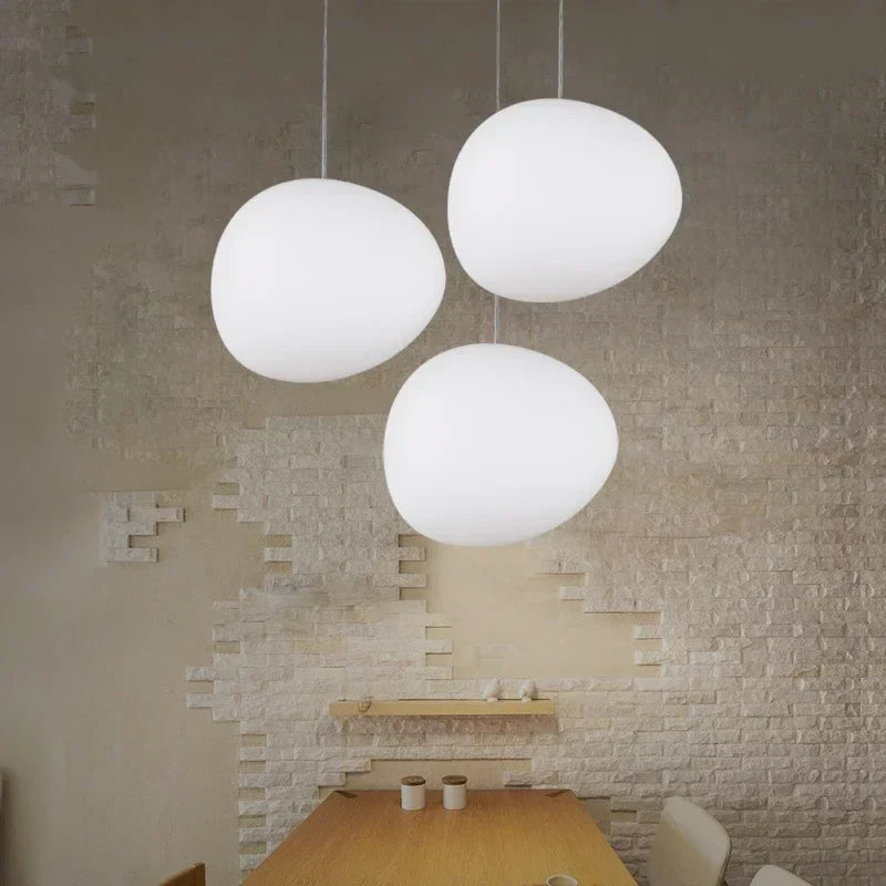 Round glass pendant light