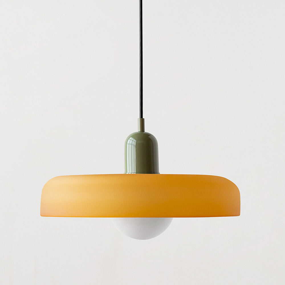 Bunter Bauhaus Glas-Pendelleuchte
