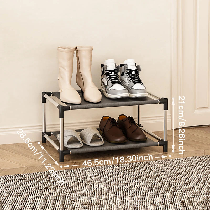 Mehrstufiges Schuhregal aus Stoff