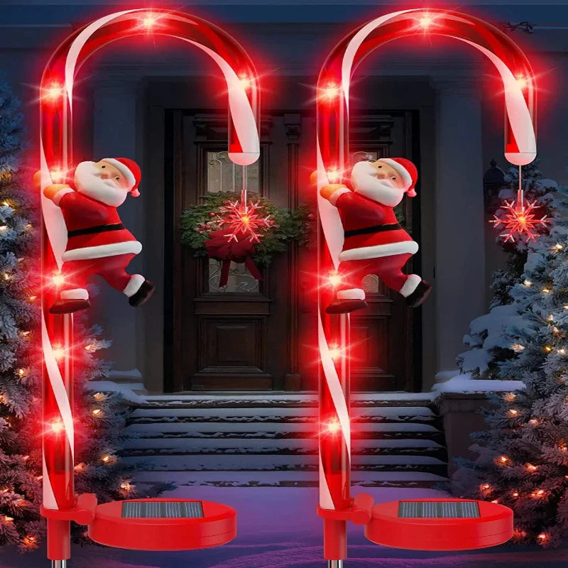 Festive candy cane lights for the Christmas season