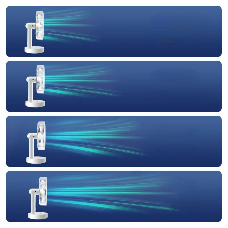 Wiederaufladbarer oszillierender Tischventilator