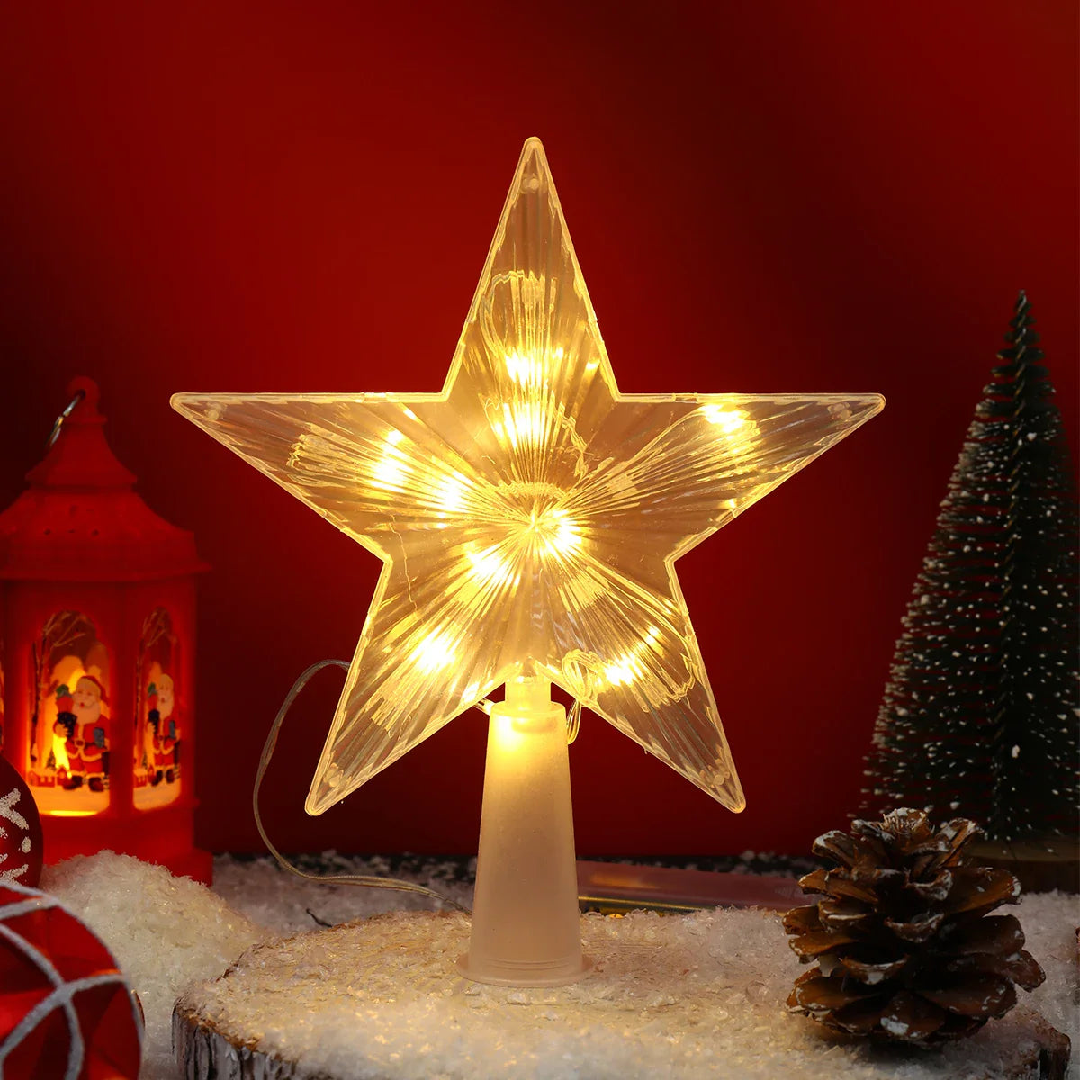 Glittering star lights for the Christmas tree