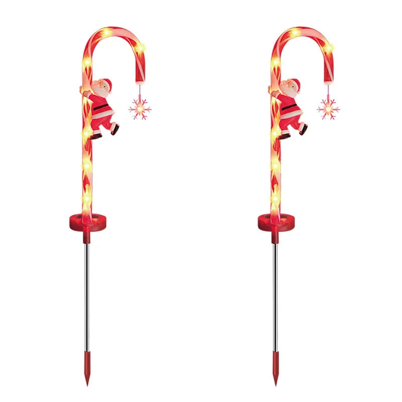 Festive candy cane lights for the Christmas season