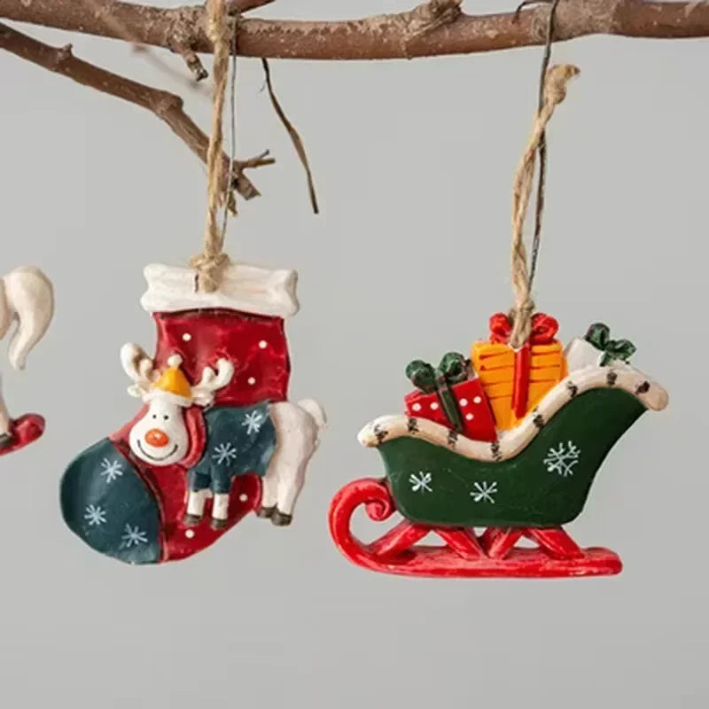 Festive reindeer stockings for hanging