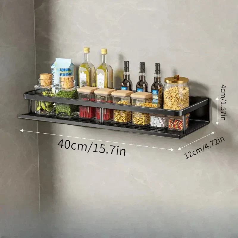 Küchen-Organizer Regal mit Haken – Modernes Design in Schwarz-Aster Selection