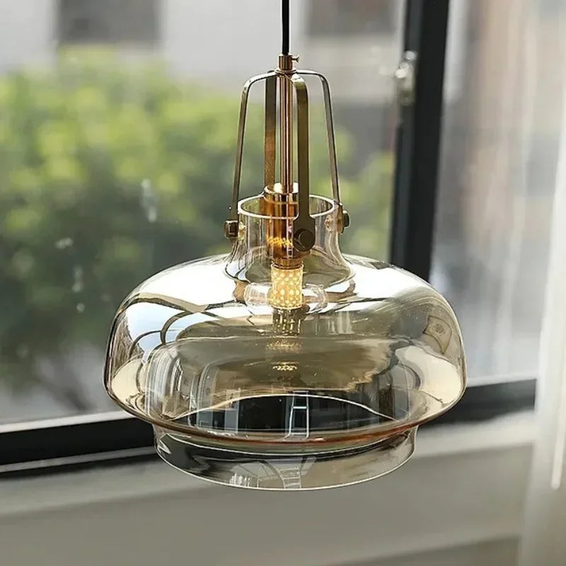 Silber Glas Pendelleuchte