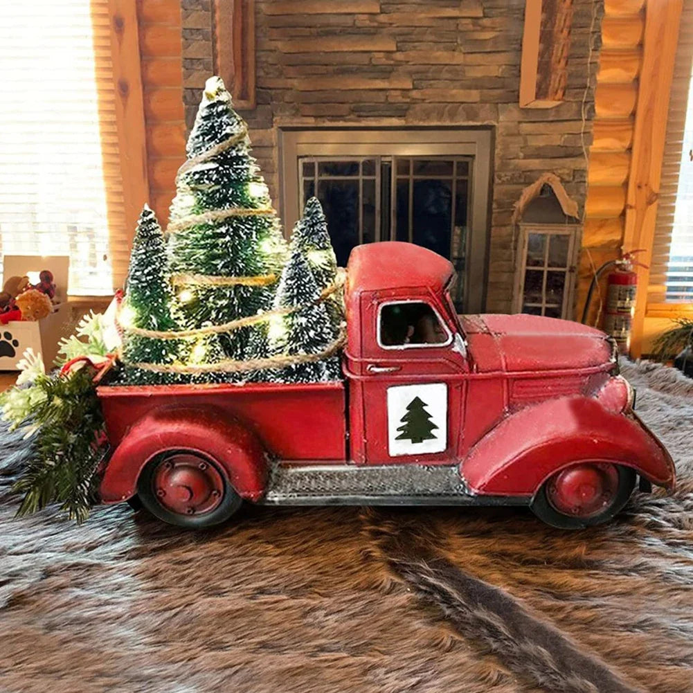 Festive vintage truck decoration for the Christmas season