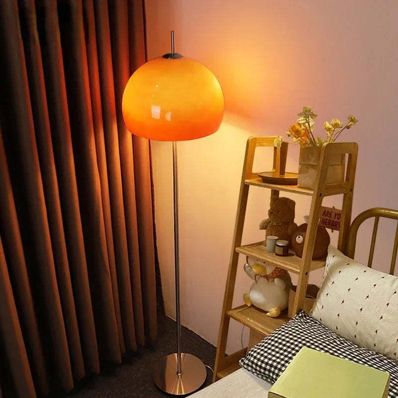 Retro-Pilz-Glas-Stehlampe