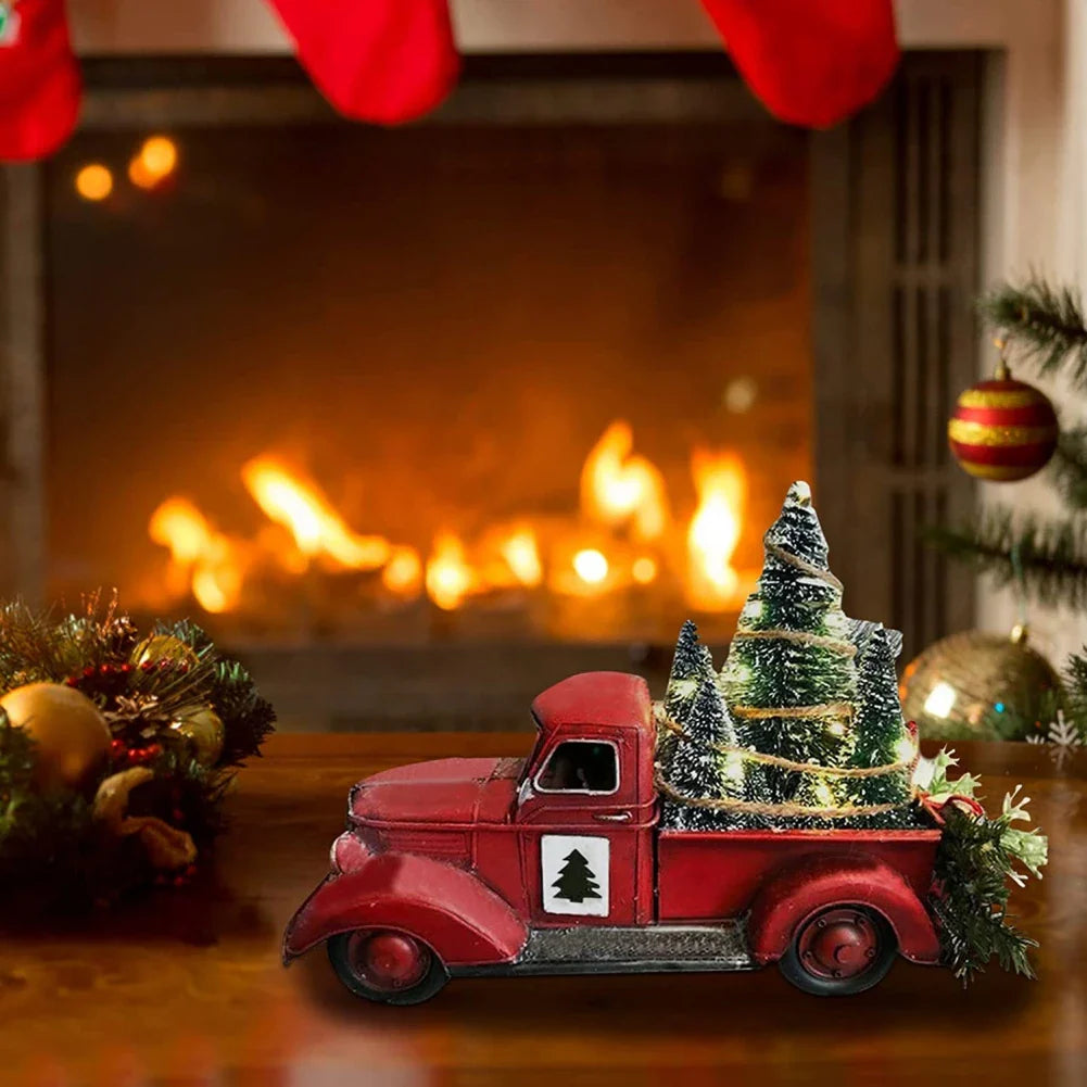 Festive vintage truck decoration for the Christmas season