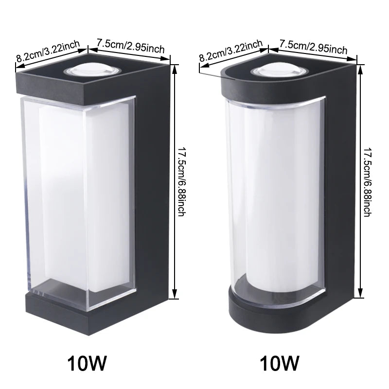 Minimalistische LED-Wandleuchte nach oben und unten gerichtet