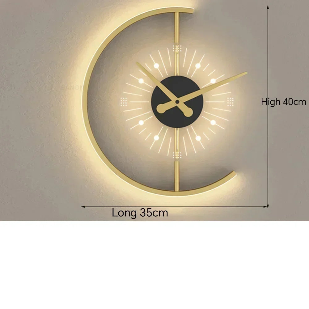 Moderne LED-Wanduhr mit integrierter Beleuchtung