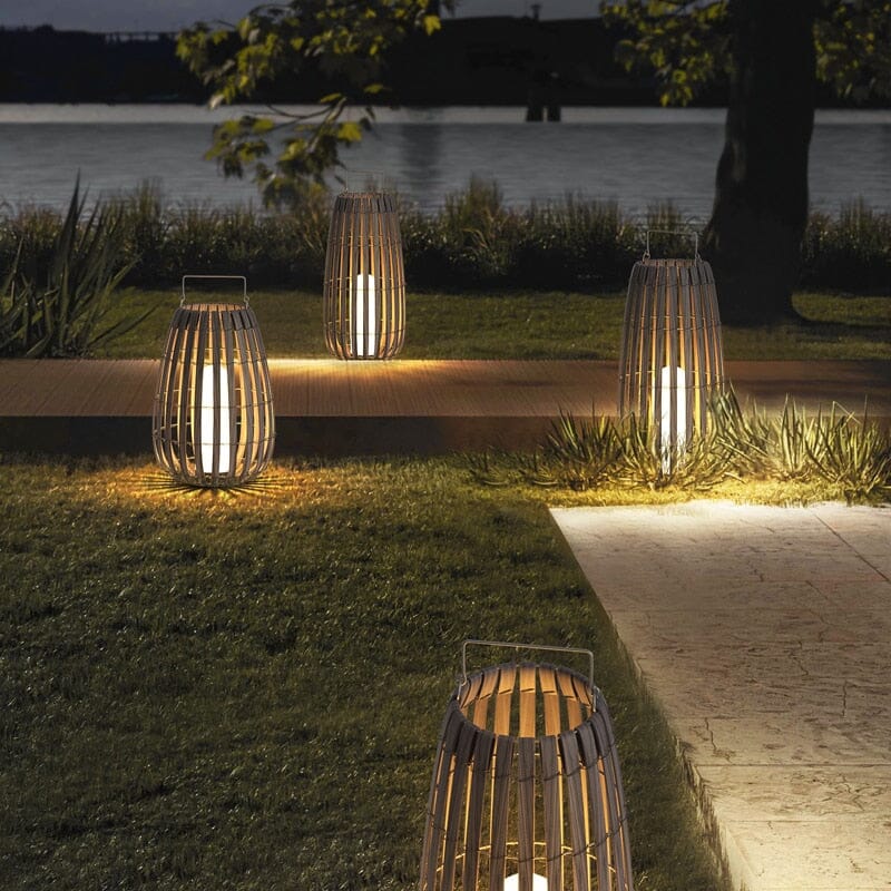 Rattan LED Gartenlaterne