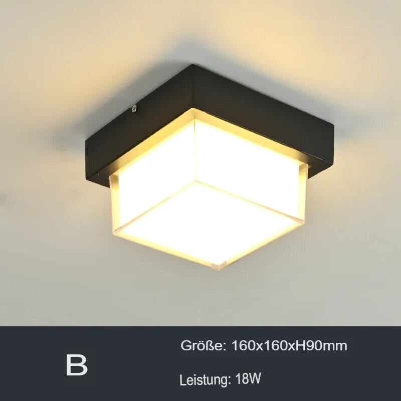 Modern ceiling light for outdoor areas