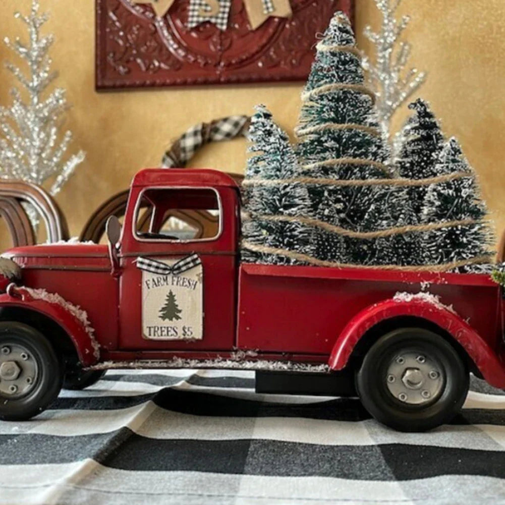 Festive vintage truck decoration for the Christmas season