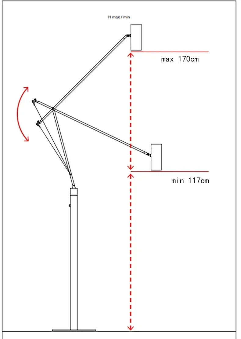 Verstellbare nordische Bogenstehlampe
