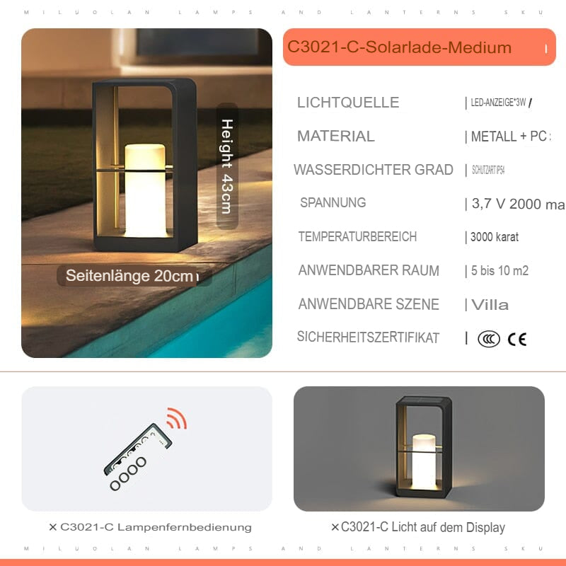 Solar Gartenleuchte LED
