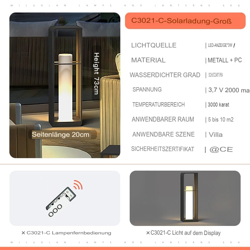 Solar Gartenleuchte LED